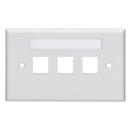 LEVITON WALLPLATES WP 3PORT HOR SG ID WH 42070-3WS